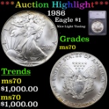 ***Auction Highlight*** 1986 Silver Eagle Dollar $1 Graded ms70 By SEGS (fc)