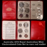 Australia 1970 Royal Australian Mint Uncirculated Coin Set in rare red wallet