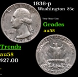 1936-p Washington Quarter 25c Grades Choice AU/BU Slider