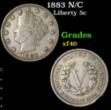 1883 N/C Liberty Nickel 5c Grades xf