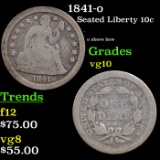 1841-o Seated Liberty Dime 10c Grades vg+
