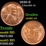 1930-d Lincoln Cent 1c Grades GEM+ Unc RD