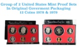 Group of 2 United States Mint Proof Sets 1972-1973 11 coins