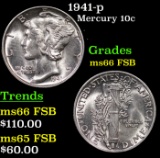 1941-p Mercury Dime 10c Grades GEM+ FSB