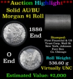 ***Auction Highlight*** AU/BU Slider First Financial Shotgun Morgan $1 Roll 1886 & O Ends Virtually