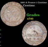 1897-A France 1 Centime Grades xf