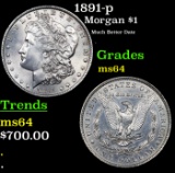 1891-p Morgan Dollar $1 Grades Choice Unc