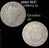 1883 N/C Liberty Nickel 5c Grades g+