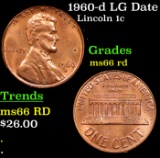 1960-d LG Date Lincoln Cent 1c Grades GEM+ Unc RD