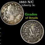 1883 N/C Liberty Nickel 5c Grades xf details
