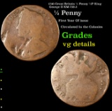 1746 Great Britain 1/2 Penny 1/2P King George II KM-759.2 Grades vg details