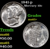 1941-p Mercury Dime 10c Grades GEM+ Unc