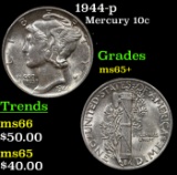 1944-p Mercury Dime 10c Grades GEM+ Unc