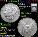 ***Auction Highlight*** 1884-s Morgan Dollar $1 Graded ms61 By SEGS (fc)