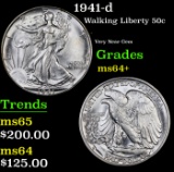 1941-d Walking Liberty Half Dollar 50c Grades Choice+ Unc