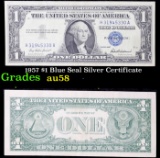 1957 $1 Blue Seal Silver Certificate Grades Choice AU/BU Slider