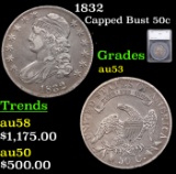 1832 Capped Bust Half Dollar 50c Graded au53 By SEGS