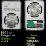 NGC 1904-o Morgan Dollar $1 Graded ms64 By NGC