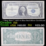 **Star Note** 1957 $1 Blue Seal Silver Certificate Grades f+