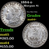 1884-o Morgan Dollar $1 Grades Choice+ Unc