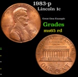 1983-p Lincoln Cent 1c Grades GEM Unc RD