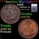 Proof ***Auction Highlight*** 1888 Indian Cent 1c Graded pr65 bn By SEGS (fc)