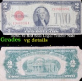 1928G $2 Red Seal Legal Tender Note Grades vg details