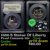 Proof 1986-S Statue Of Liberty Modern Commem Half Dollar 50c Graded GEM++ Proof Deep Cameo By USCG