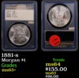 1881-s Morgan Dollar $1 Graded ms63+ By US Rare Coin