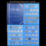 Partial Jefferson 5c Whitman book #1, 1938-1961. 49 coins in total, including most of the wartime si