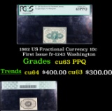 PCGS 1862 US Fractional Currency 10c First Issue fr-1243 Washington Graded cu63 PPQ By PCGS