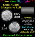 ***Auction Highlight*** AU/BU Slider First Financial Shotgun Morgan $1 Roll 1899 & S Ends Virtually