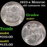 1923-s Monroe Old Commem Half Dollar 50c Grades Select+ Unc