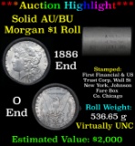 ***Auction Highlight*** AU/BU Slider First Financial Shotgun Morgan $1 Roll 1886 & O Ends Virtually