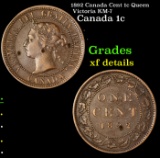 1892 Canada Cent 1c Queen Victoria KM-7 Grades xf details