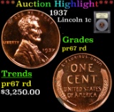 Proof ***Auction Highlight*** 1937 Lincoln Cent 1c Graded Gem++ Proof Red By USCG (fc)