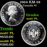 1964 Canada Dollar KM-58 $1 Grades GEM++ PL