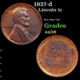 1927-d Lincoln Cent 1c Grades Choice AU/BU Slider.