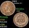 1863 Indian Cent 1c Grades vf++