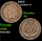 1863 Indian Cent 1c Grades f+.