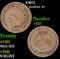 1862 Indian Cent 1c Grades vf+