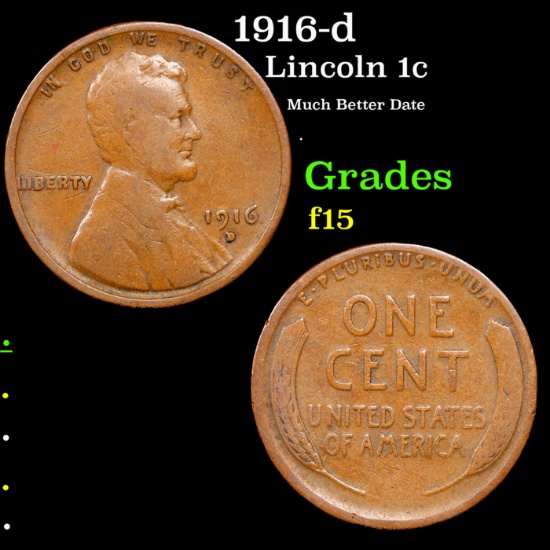 1916-d Lincoln Cent 1c Grades f+