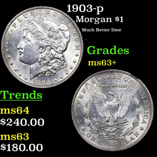 1903-p Morgan Dollar $1 Grades Select+ Unc