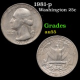 1981-p Washington Quarter 25c Grades Choice AU