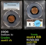 PCGS 1906 Indian Cent 1c Graded ms63 rb By PCGS