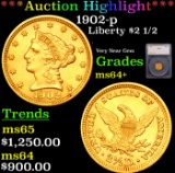***Auction Highlight*** 1902-p Gold Liberty Quarter Eagle $2 1/2 Graded ms64+ By SEGS (fc)