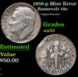 1959-p Roosevelt Dime Mint Error 10c Grades Select AU