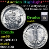 ***Auction Highlight*** 1936 Gettysburg Old Commem Half Dollar 50c Grades ms65+ By SEGS (fc)