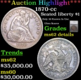 ***Auction Highlight*** 1870-cc Seated Liberty Dollar $1 Graded ms62 details By SEGS (fc)
