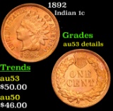 1892 Indian Cent 1c Grades AU Details